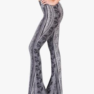 Pollazo Black and White Women's Flared Pants